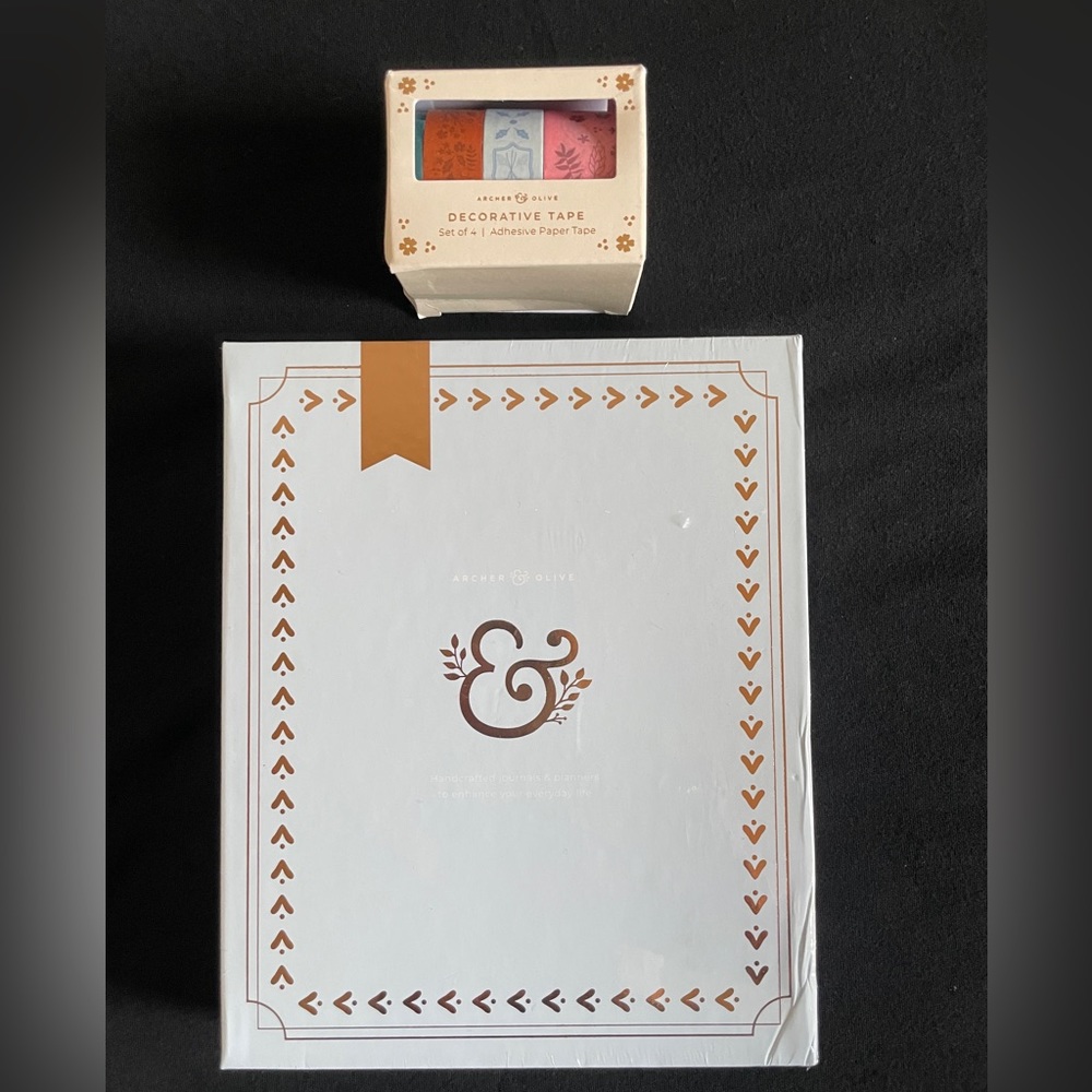 NWT Archer & Olive B6 Ring Bound Notebook and 4 pack Washi Tape